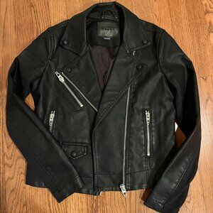 Faux leather moto jacket